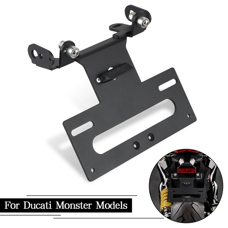 License Plate Holder Bracket For Ducati Monster 400 620 695 750 800 900 1000 S2 S2r S4 S4r Rear Tail Tidy Fender Eliminator Kit