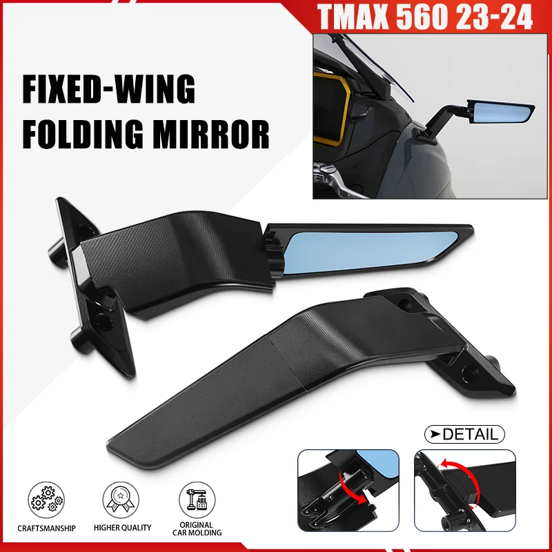 

TMAX 560 2024 Adjustable Rearview Mirror Winglets For TMAX560 TECH MAX tmax560 23-24 Motorcycle Rear Mirrors Rotating Wind Wings