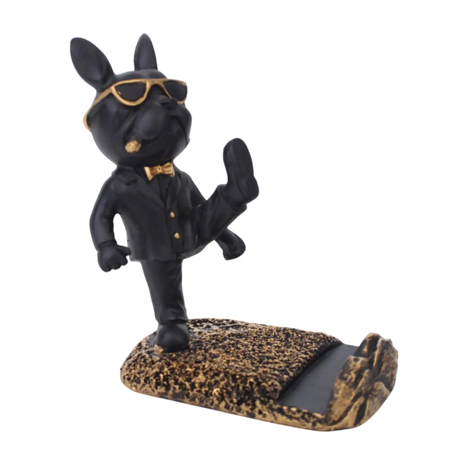 Dog Statue Artwork Collection Decoration Ornament Dog Phone Holder Animal Sculpture for Housewarming Indoor Desk Hallway Bedroom