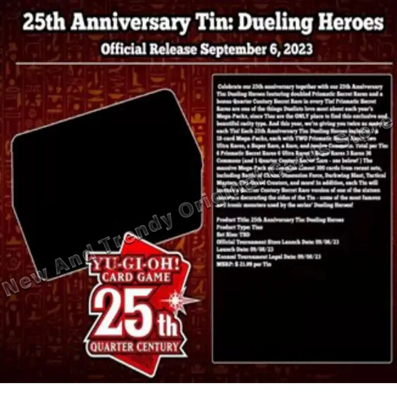 Yugioh Card Original Yu-Gi-Oh! English American MP23 Dueling Heroes 25th Anniversary Iron Box