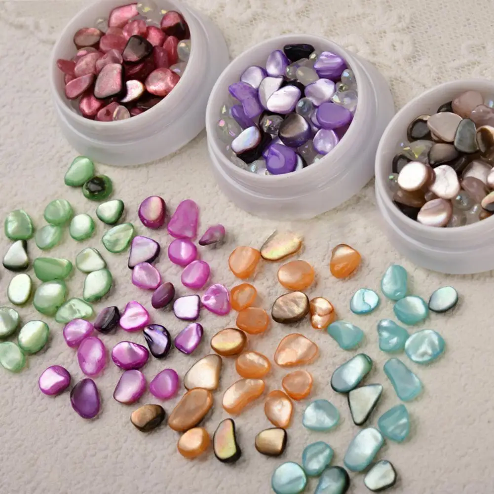 1 Box Lovely Nail Shell Ornament Easily Stick Nail Shell Stone Glitter Long Lasting Nail Art Decorations Shiny Shell Slice