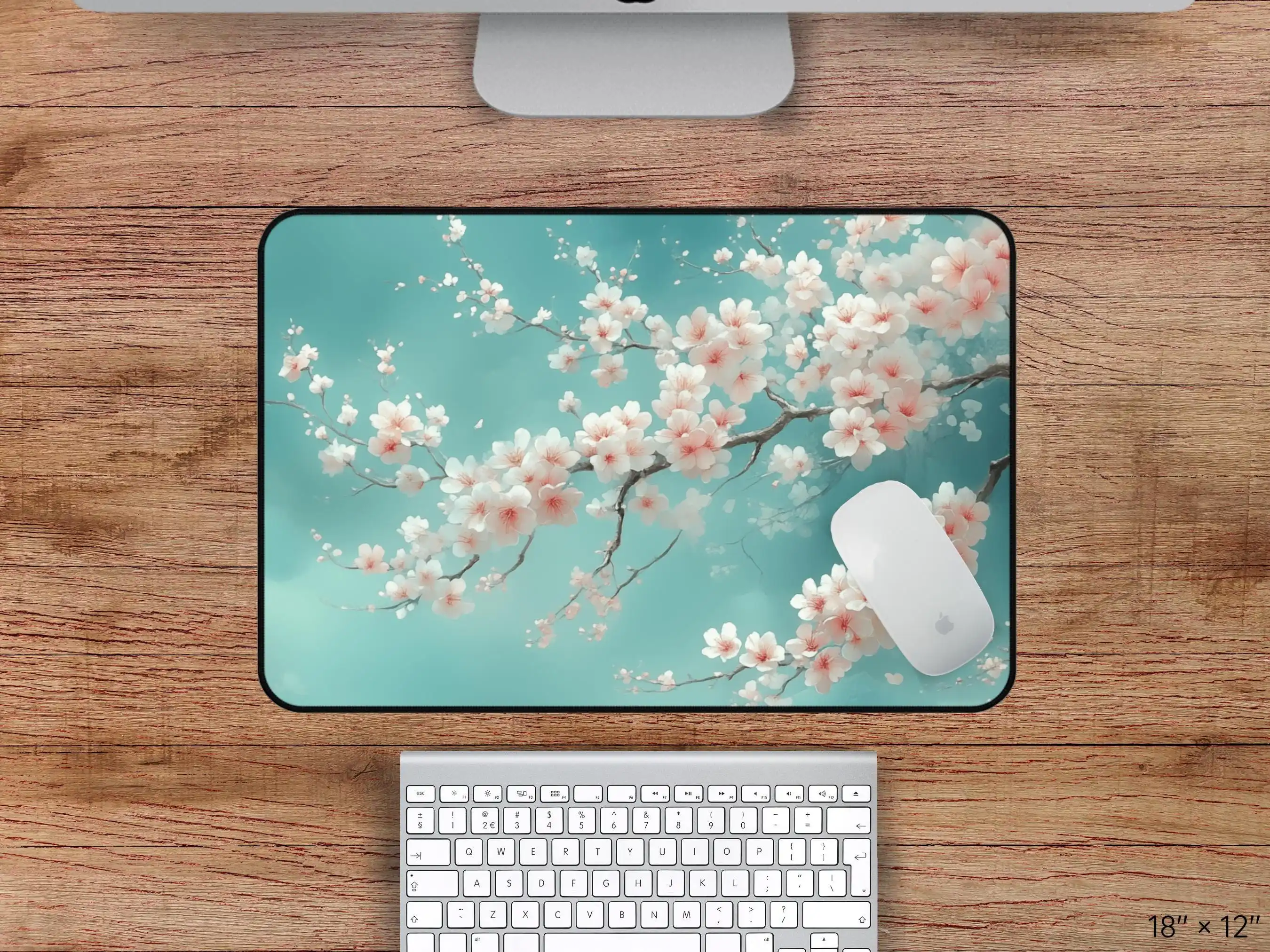 Magnifique napperon en fleurs de cerisier, tapis de bureau rose de style japonais, joli napperon floral, tapis de souris en fleurs de cerisier, tapis de souris rose