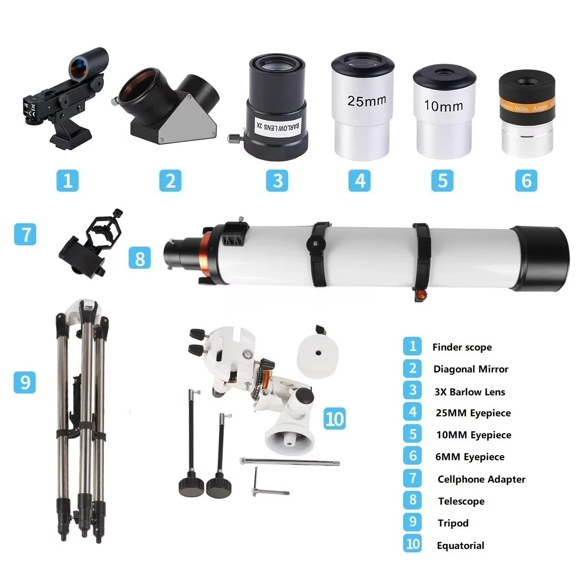 

Manufacturer 120mm Aperture 900mm Focal Length Professional Telescope Astronomical