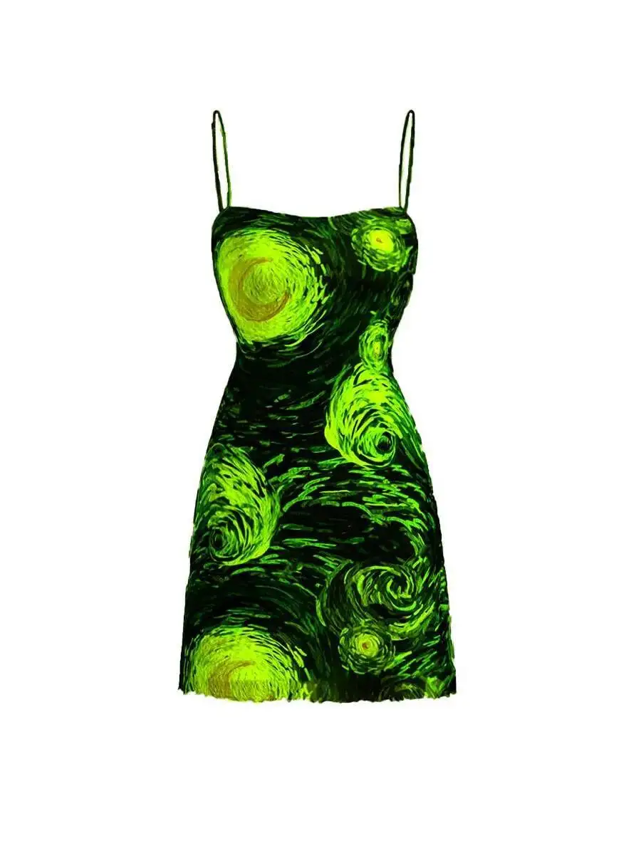 Dreeses الصيف أزياء Hotsweet الجرافيك طباعة تصميم أكمام ساحة الرقبة البسيطة عارضة كامي Milkmaid فساتين حريمي LL4A #6