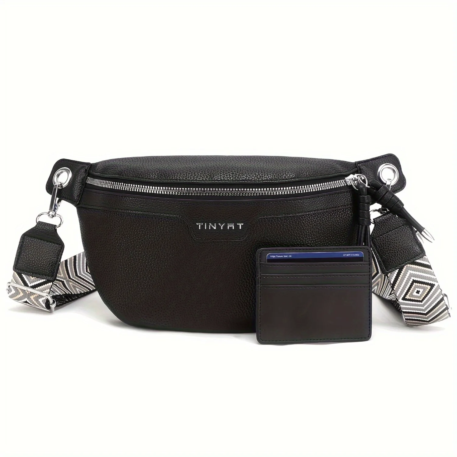 Fashionable Crossbody Fanny Pack, Elegant Waist Bag, Casual Sling Bag With Adjustable Geometric Strap