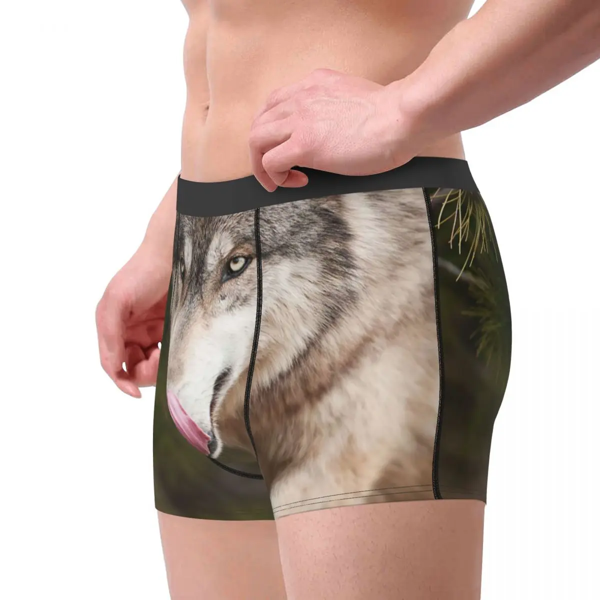 Men Boxer Briefs Shorts Panties The Wolves Licking Wolf Soft Underwear Homme Humor S-XXL Underpants