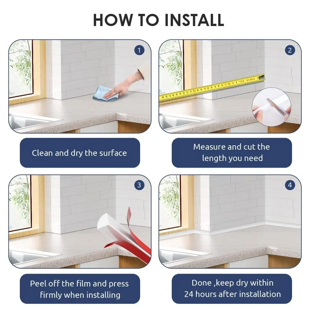 قشر وعصا ربع دائري صب ذاتي اللصق مرن حجب المياه قطاع جدار الزاوية حماية المطاط #3