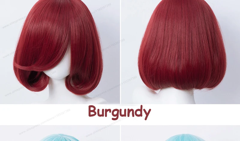 35cm Short Bob Cosplay Wig Golden Yellow Red Purple Black Blue Pink Women Bobo Hair Heat Resistant Hair Universal Anime Wigs