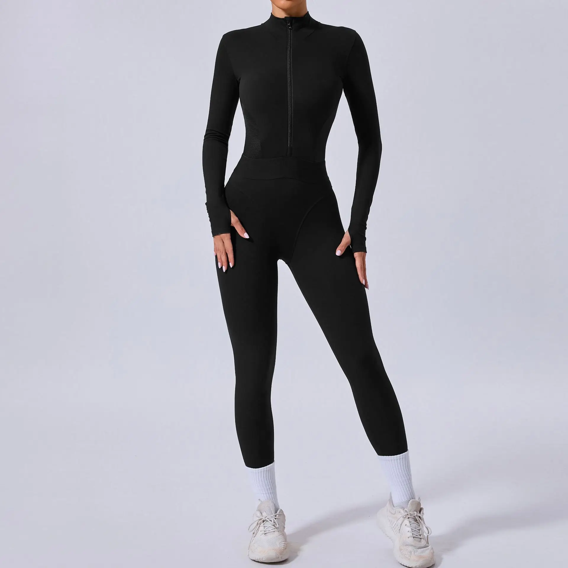 Women Tracksuit Yoga Set One-piece Suit Female Rompers Quick Dry Yoga Clothing Workout Bodysuits Sports Jumpsuit Long Sleeved