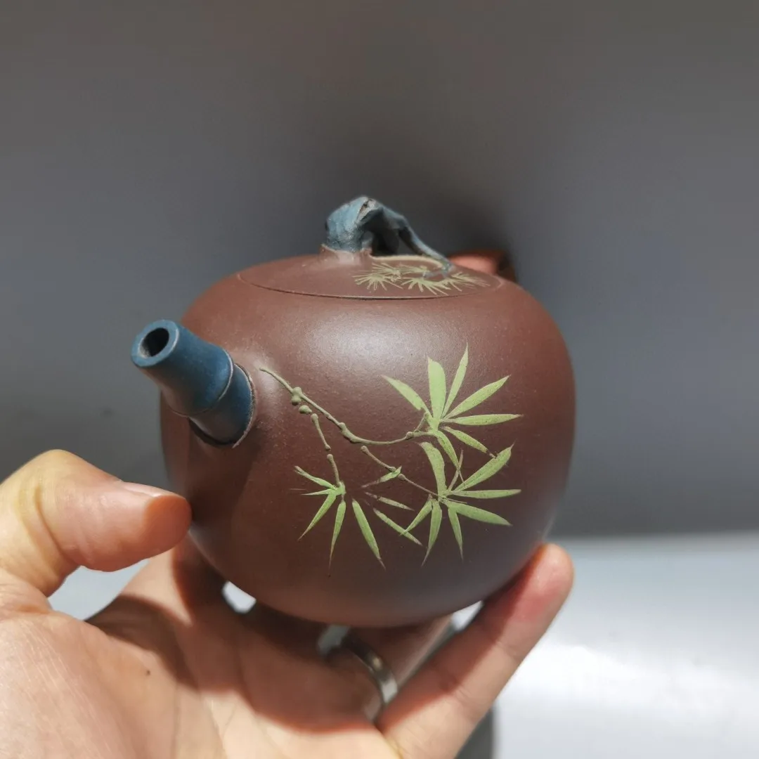 Yixing Teapot Purple Clay Pot Three color teapot Bamboo spout pot Pine needle pattern Teapot Kettle Tasting tea ceremony