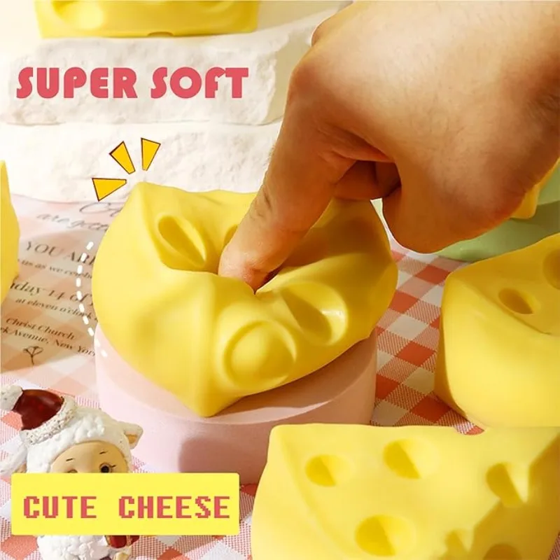 Käse-Squishy Langsam Aufsteigendes Fidget-Spielzeug Langsam Zurückfedernder Quetschball Stressabbau für Erwachsene Sensorisches Angstlinderungsspielzeug – Detail 3