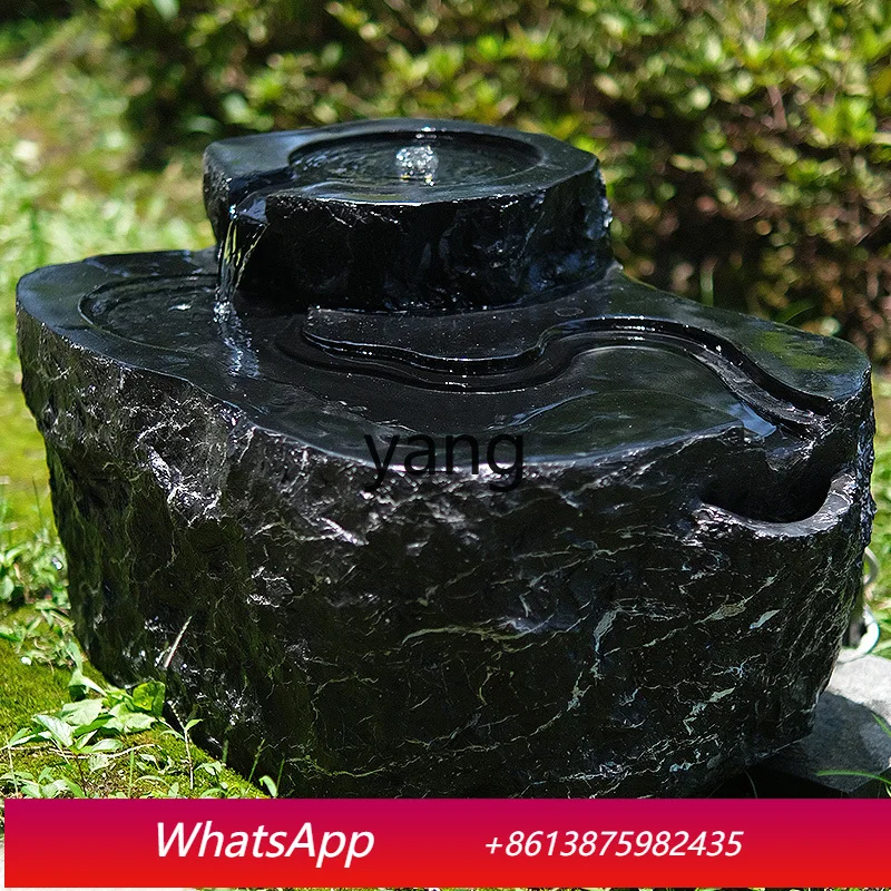 LMMM simulated stone carving, flowing stone bowl ornament, circulating water system, courtyard, fountain, pool landscaping