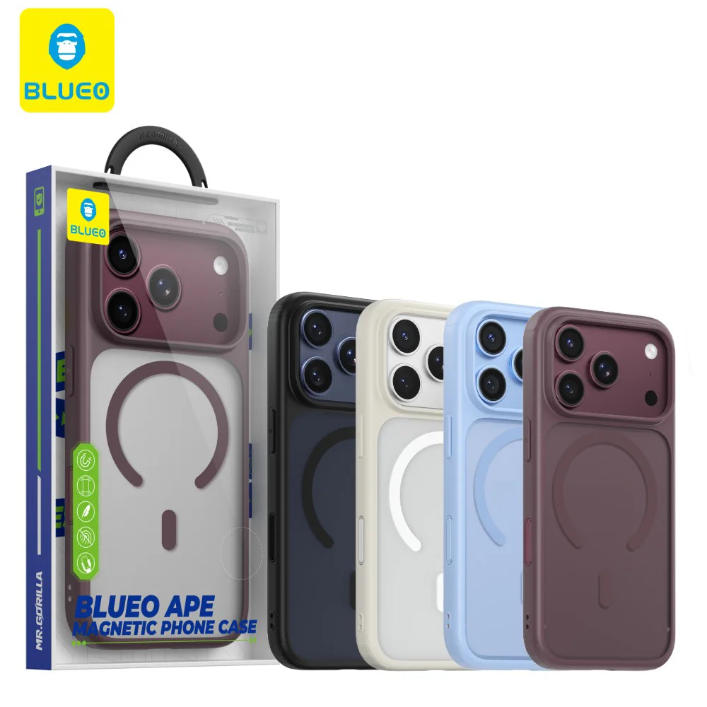 BLUEO For Iphone 18 Pro Max Case,Frosting Ape Armor Drop Resistance Shockproof Magnetic TPU+PC Case For Iphone 18 Pro