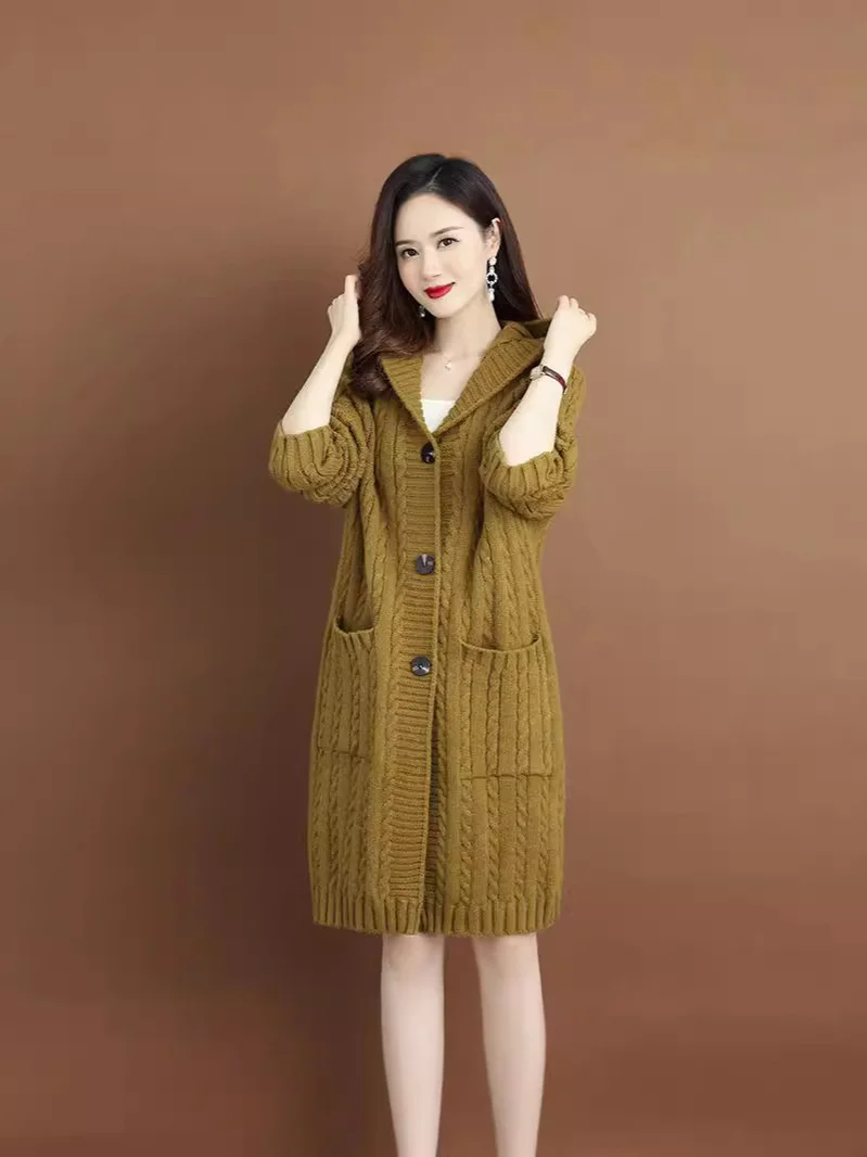 

Женские зимние кардиганы средней длины в стиле Old Money, вязаные, с меховым воротником, высококачественные, в стиле ковбойской моды, свободного кроя, с карманами, с круглым вырезом, приталенные