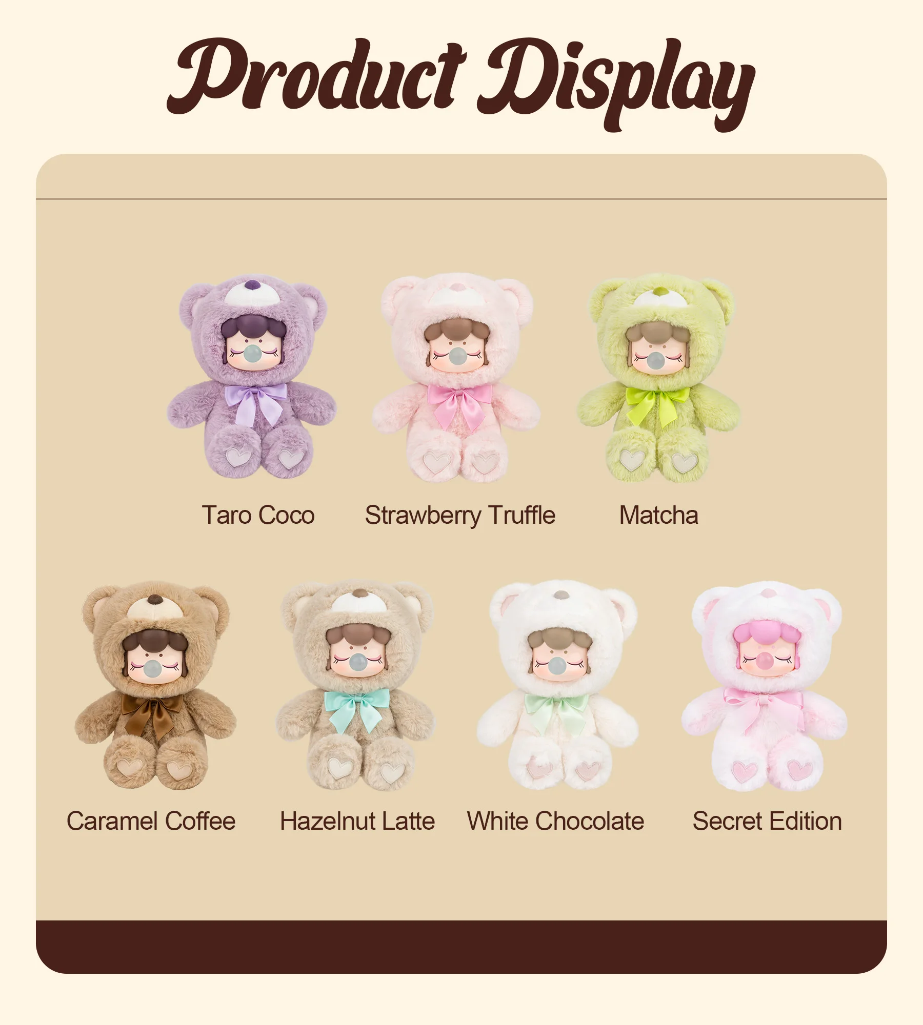 Robotime Rolife Nanci Chocolate Colorful Plush Bear Series Blind Box Handmade Decoration Surprise Box Children\'s Christmas Gifts