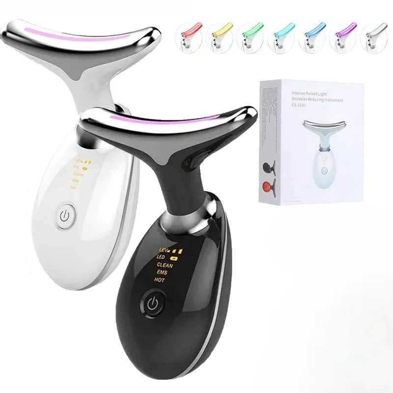 EMS Microcurrent face lifting device Neck Beauty Device LED Photon Firming Rejuvenation Anti Wrinkle Skin Care Facial Massager