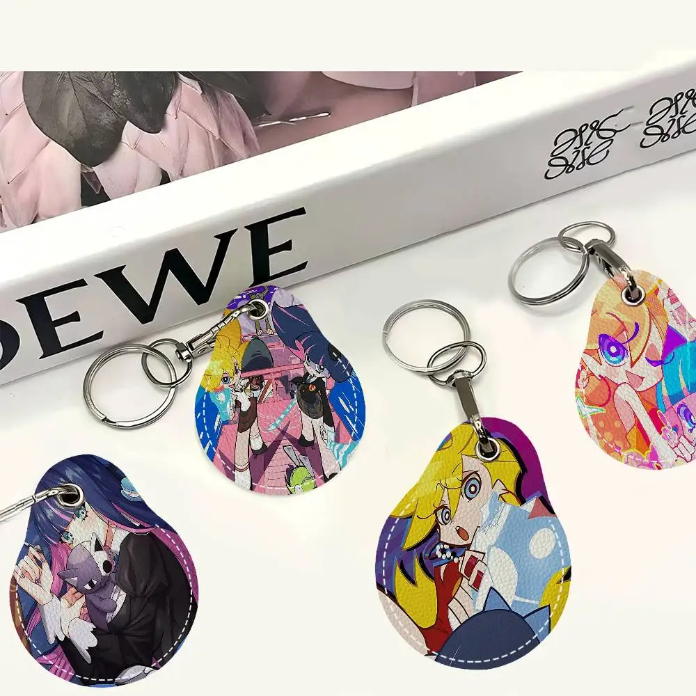 Anime Panty And Stocking Mini Water Drop Shape Community Access Card Holder Elevator Card Sensor Drop Card Protector Keychain