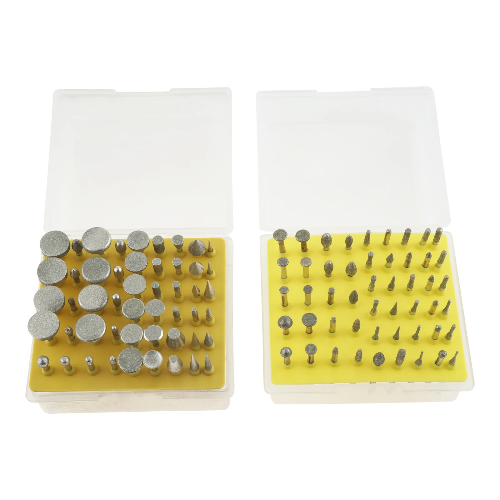 50Pcs 3.17mm 1/8"Shank Diamond Coated Rotary Grinding Head Carving Grinding Burrs Drill Set for Dremel Rotary Tool Abrasive Tool