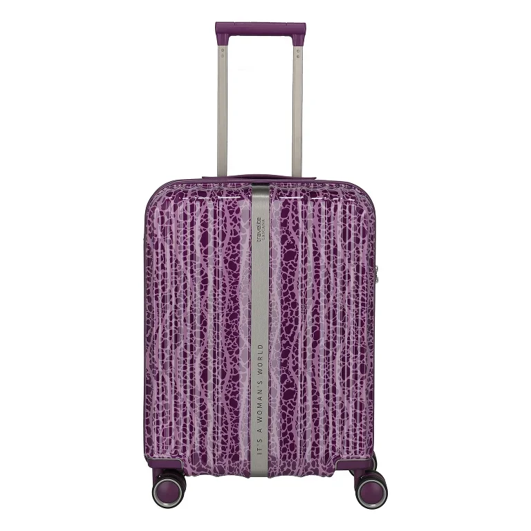 Durable Purple Patterned Hard Shell Spinner Trolley