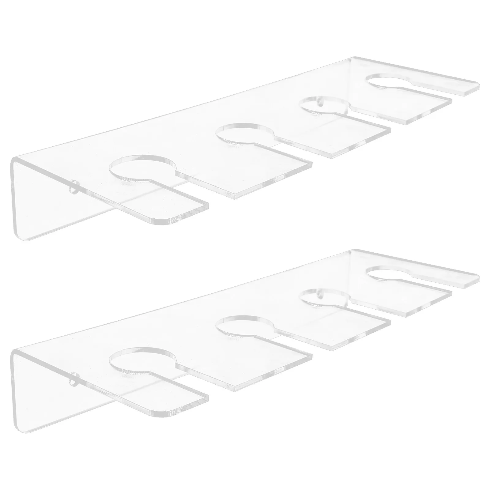 2Pcs Clear Acrylic Wine Glass Rack Under Cabinet Hanging Stemware Holder Space Saving Wine Glass Organizer for Kitchen Bar view 4