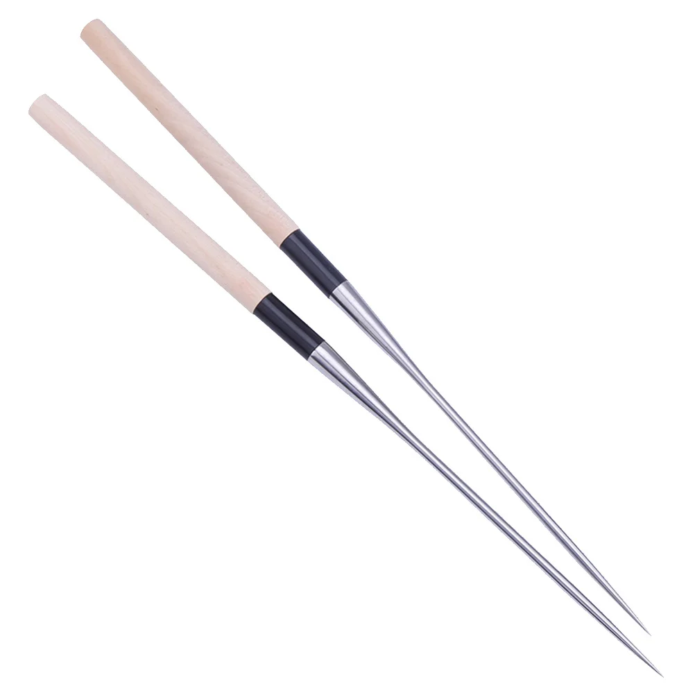 

1 Pair Stainless Steel Pointed Sushi Chopsticks Wooden Handle Japanese Style Home Use Travel Camping Portable Sashimi Cutlery
