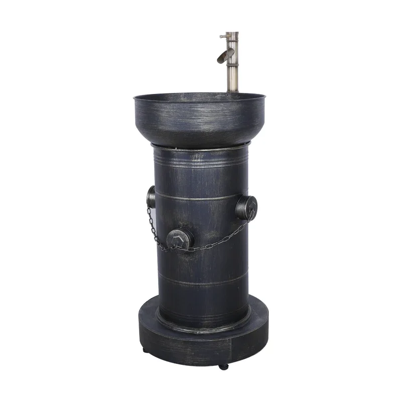 Iron Retro Creative Industrial Style round Floor Bar Internet Coffee Bathroom Integrated Combination Column Wash Basin