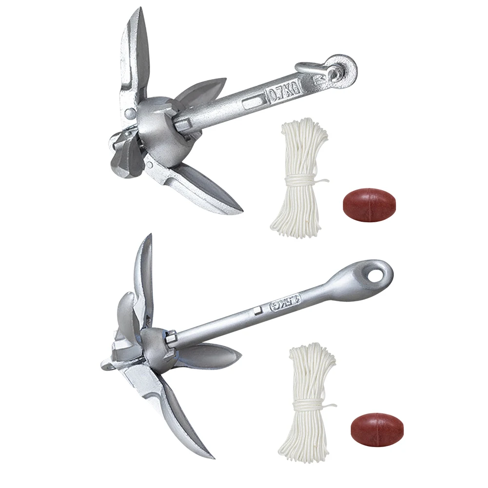 0.7/1.5KG Boat Anchor with 65ft Marine Rope and Buoy Kayak Anchor Marine Anchor for Kayak Fishing Canoes Jet Ski SUP Board