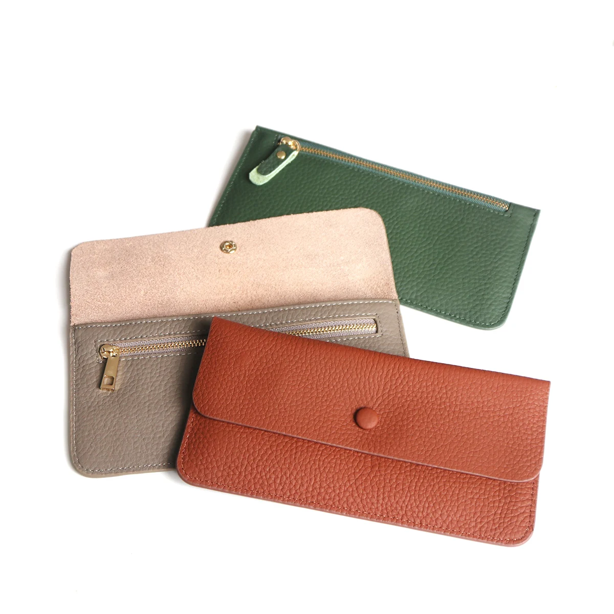 Luxury Clutch Wallet For Women Solid Simple Genuine Leather Female Slim Long Card Holder Purse Organizer Lady Travel Wallet