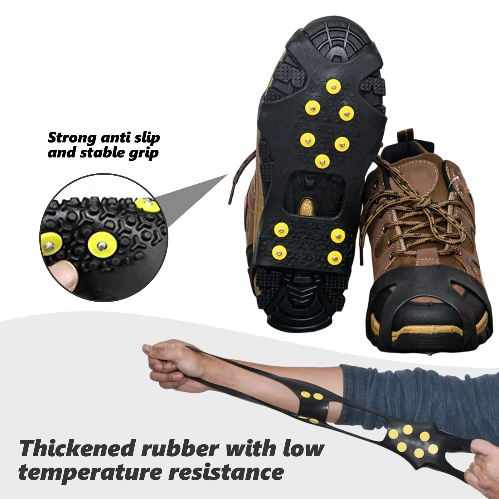 Outdoor Snow Claw Shoe Covers for Men and Women 10 Teeth Rock Climbing Crampons Non-Slip Climbing Cleats Hiking Accessories