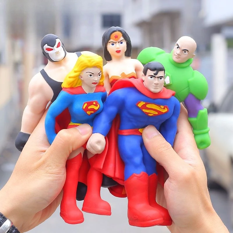 DC Justice League Cartoon Anime Superman Wonder Woman Joker Stretching Figure Unzip Soft Glue Model Student Gift Wholesale