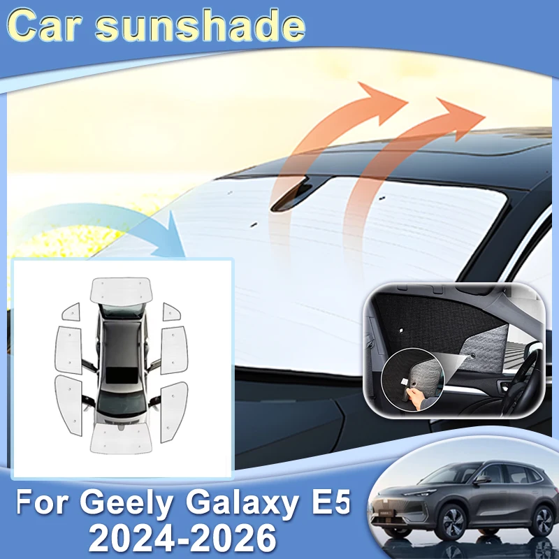 

Автомобильный козырек на лобовое стекло для Geely Galaxy E5 EX5 Proton eMas 7 2024-2026, защита от солнца, термоблокировка, защита от УФ-лучей, аксессуары для солнцезащитных козырьков