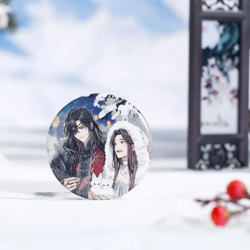 Xie Lian Hua Cheng Popular Anime 75mm Snow Season Theme Badges Secondary Peripherals Lapel Pins for Backpacks Manga Enamel Pin