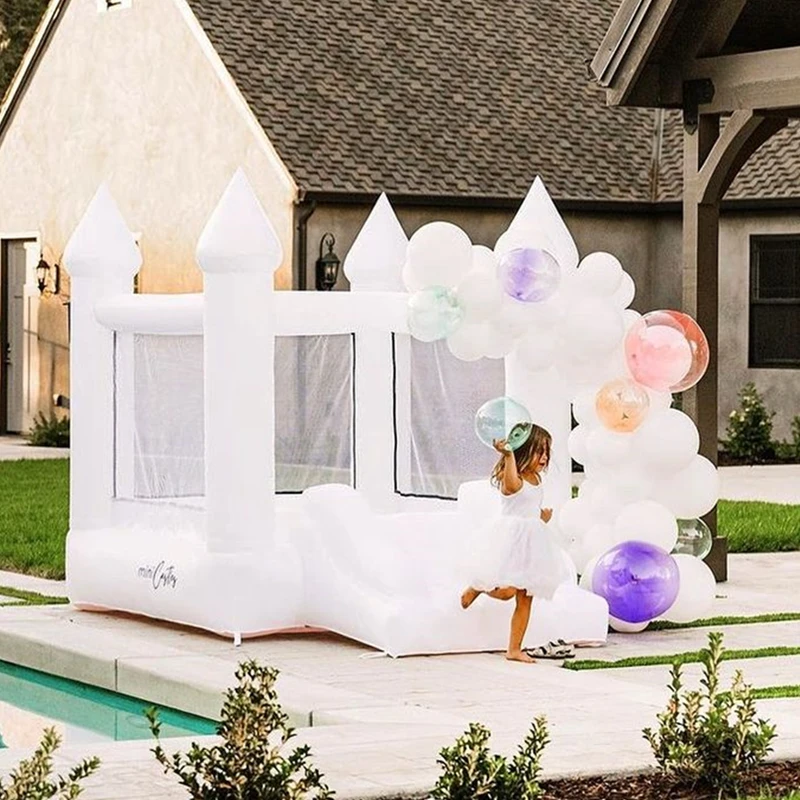 

Wedding Party Jumper Inflatable Bouncy Castles Moonwalks Mini White Wedding Bouncer