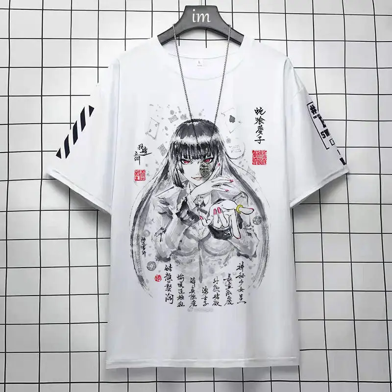 

Kakegurui 2D Cartoon Anime Merchandise Unisex Student Short Sleeve T-Shirt Shirt Snake Gou Mengzi Saotome