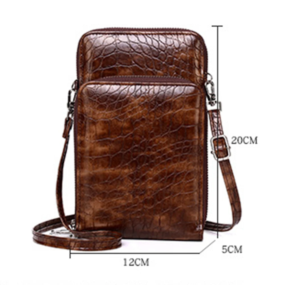 Crocodilo PU couro com zíper para homens, crossbody moderno, trabalho e mensageiro, novo