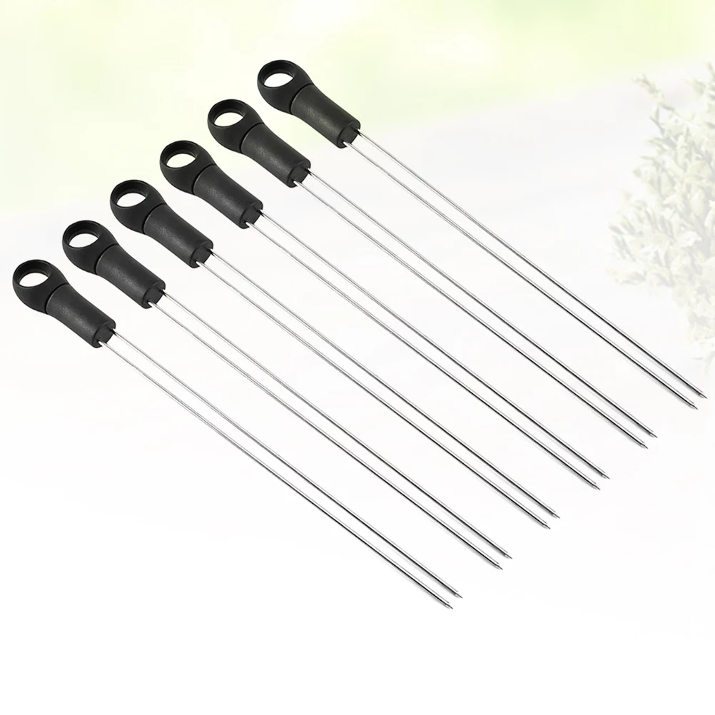 

6 Pcs Barbecue Sign Accessories Skewers for Kabobs Stainless Steel Stick Meat Beef