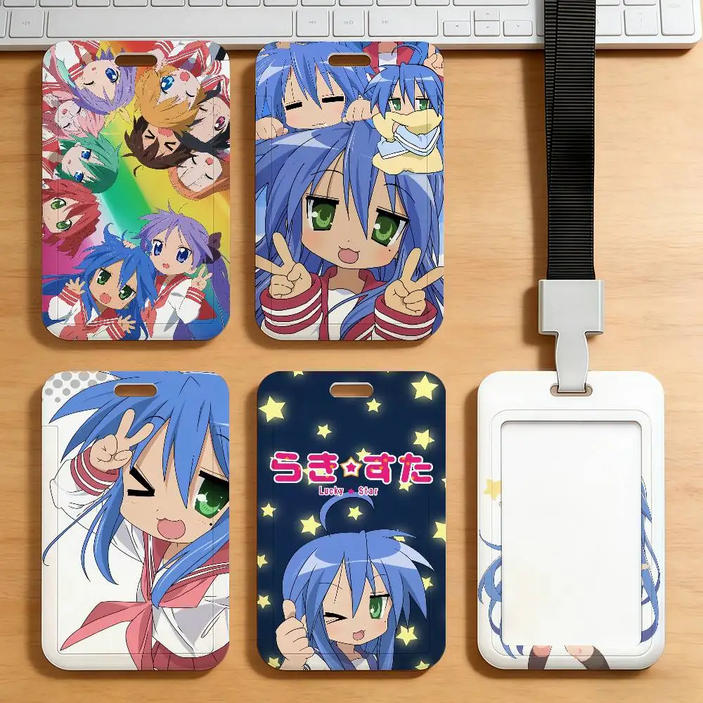 Klassischer Anime L-Lucky Star Niedlicher Kartenhalter für Studenten, Campus-Essenskarten, Öffentlicher Nahverkehr, U-Bahn-Kartenetui