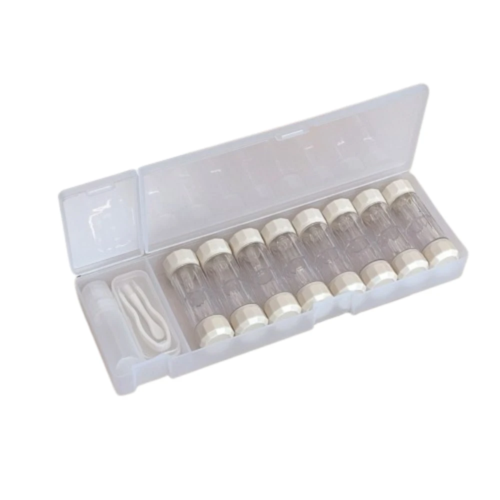 

8 Pairs Portable Contact Lens Box Holder Clear Small Design Contact Lenses Soak Storage Case 7 Colors Durable RGP Lens Container