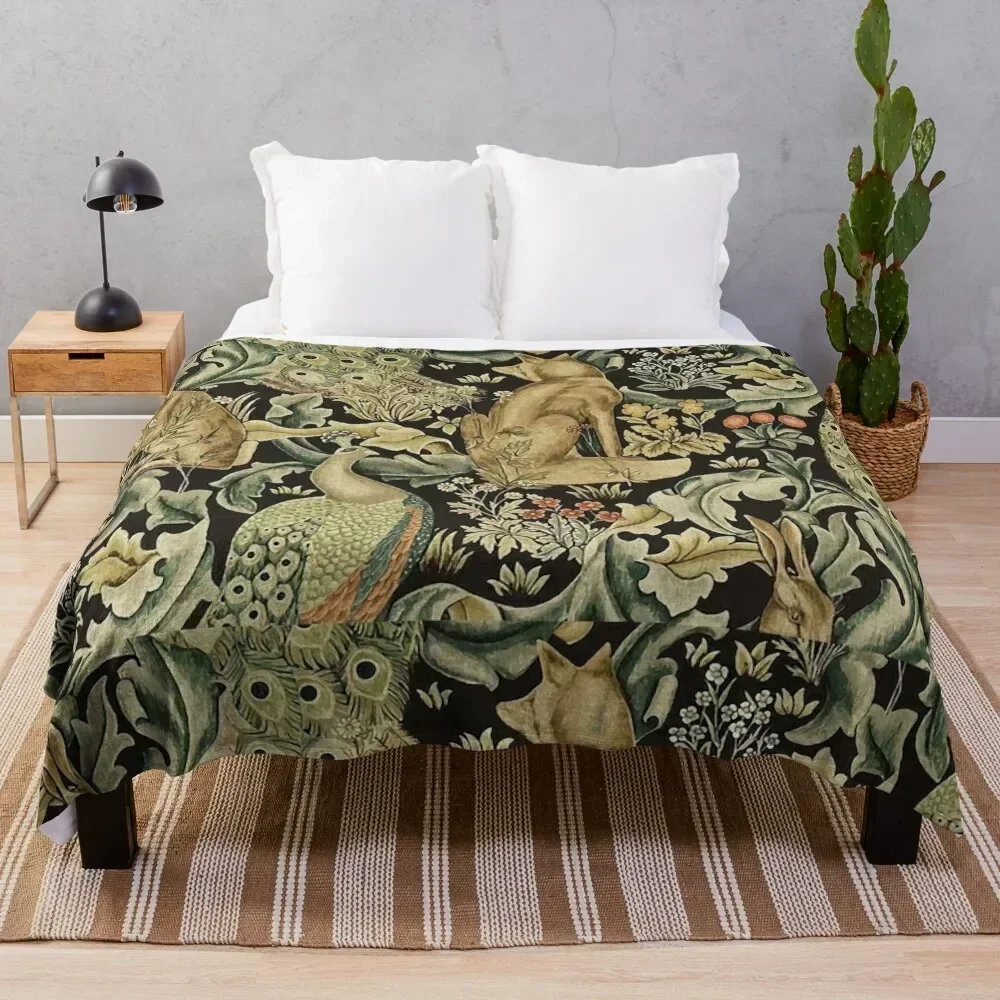 

William Morris forest fabric Throw Blanket Comforter Decorative Throw Cute Blankets