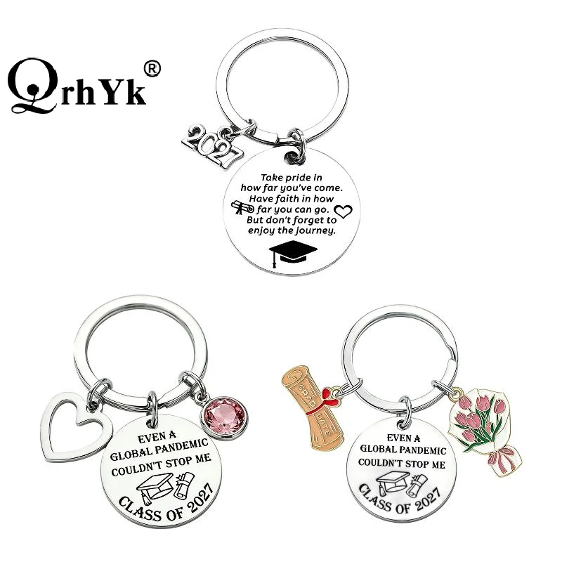 Class Of 2026 Keychain Metal Key Ring Diploma Charm Keychain Fashionable Graduation Keychain For College Graduation