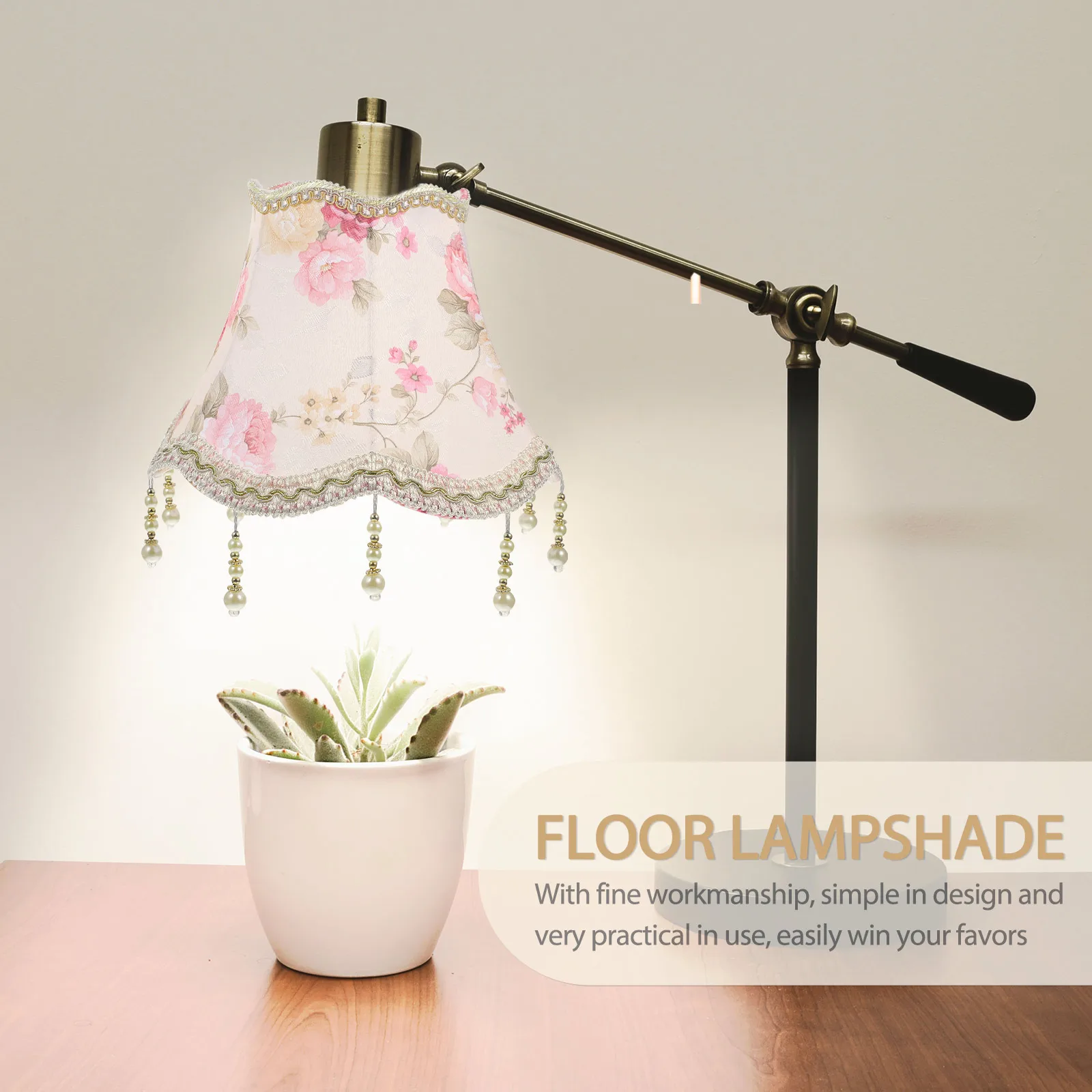 

Pink Fringe Bell Lamp Shades for Table Lamps Bedroom Decor Cloth Cover E27 Vintage European Fabric Lampshade Lighting