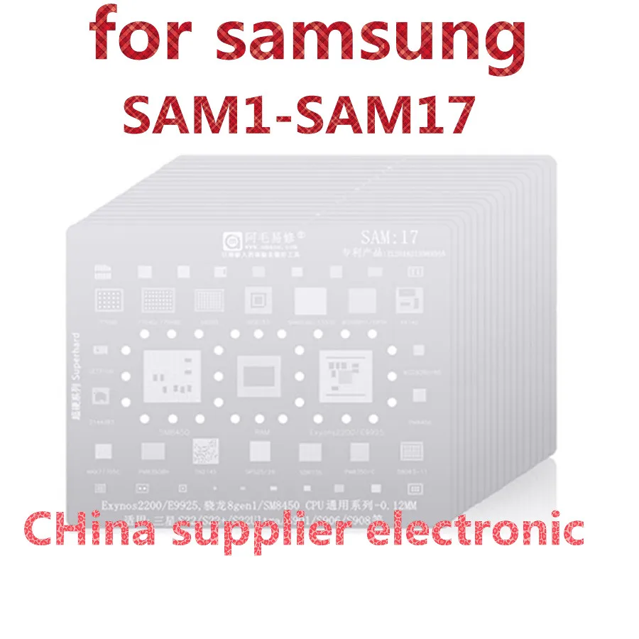 17pcs Reball Template for Samsung Note8 20 S6 S7 S8 S9 S10 S20 S21 S22 a53 A53A520 A310 A9 C9 C710/J610 J1 J2 J4 A10 A70 A60 A90