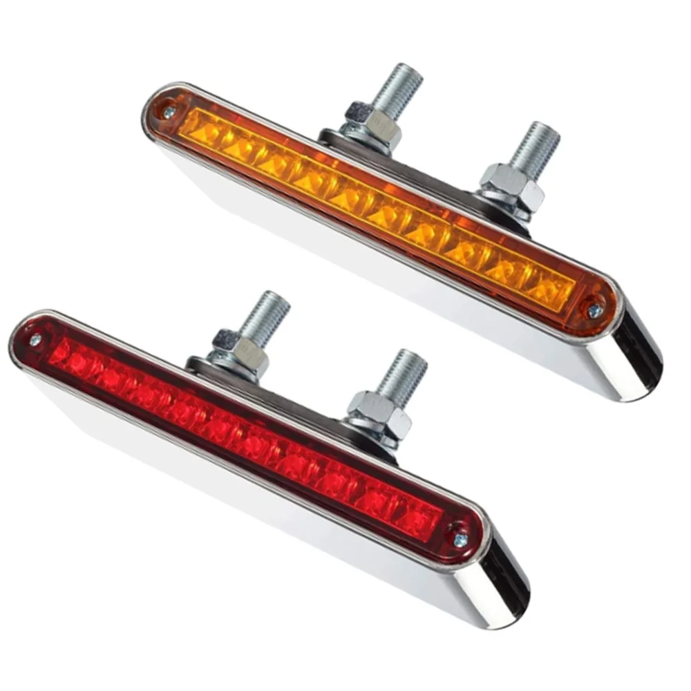 12 فولت 2 قطعة LED مزدوجة الوجه الجانب ماركر ضوء بدوره إشارة مؤشر ضوء مقاوم للماء 40LED للدراجات النارية الطرق الوعرة 4x4 شاحنة مقطورة #1