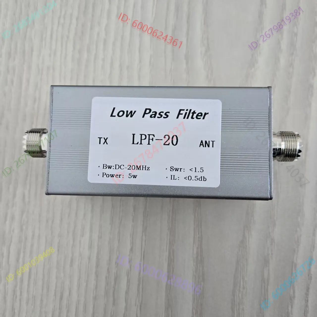 

LPF-20M-5WM Низкочастотный фильтр M Female 5w 20MHz