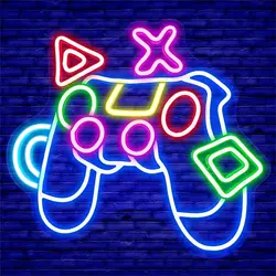 Gamepad Neon Sign USB LED Neon Light Sign for Wall Decor Living Room Gameroom Man Cave Beer Bar Pub Party Decor Gift Night Light