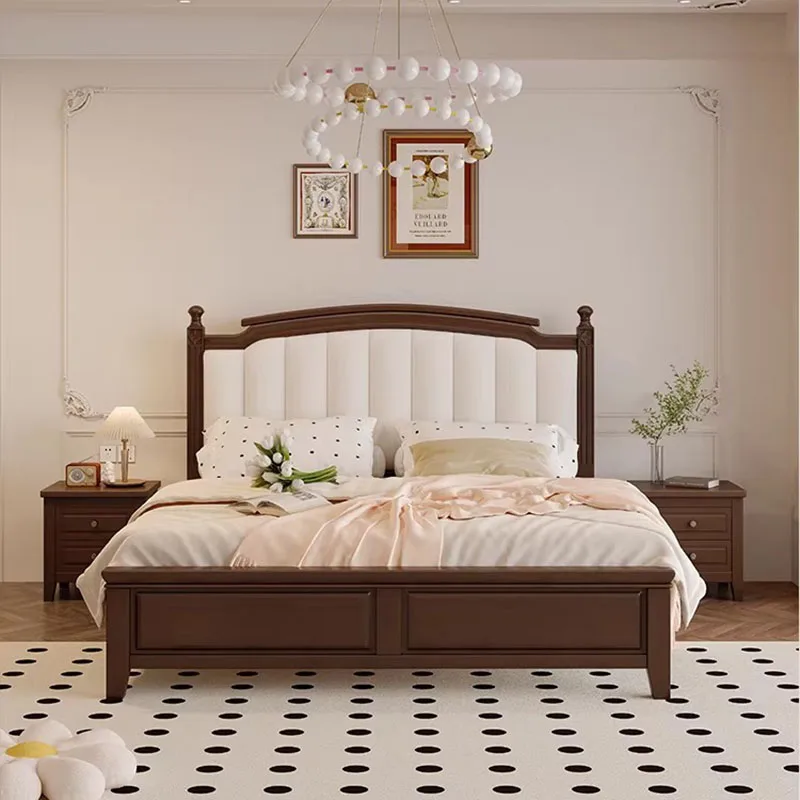 

Деревянная двуспальная кровать-чердак в европейском современном стиле, простая, безопасная, для девочек, экономия пространства, мебель для салона