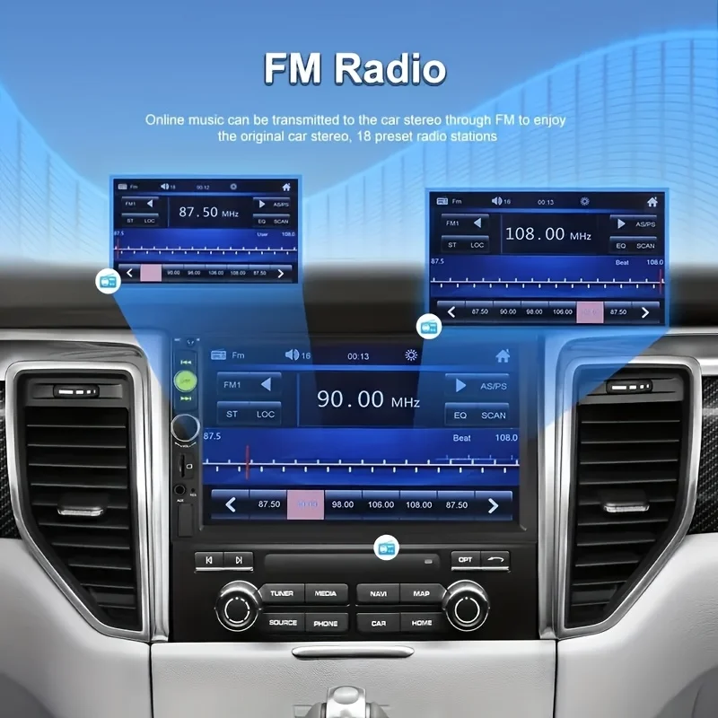 Double Din Car Stereo 7" LCD Screen Car Radio with Wireless FM, MP5 Player with USB/SD/AUX Input/Mirror Link with Reverse Camera - view 3
