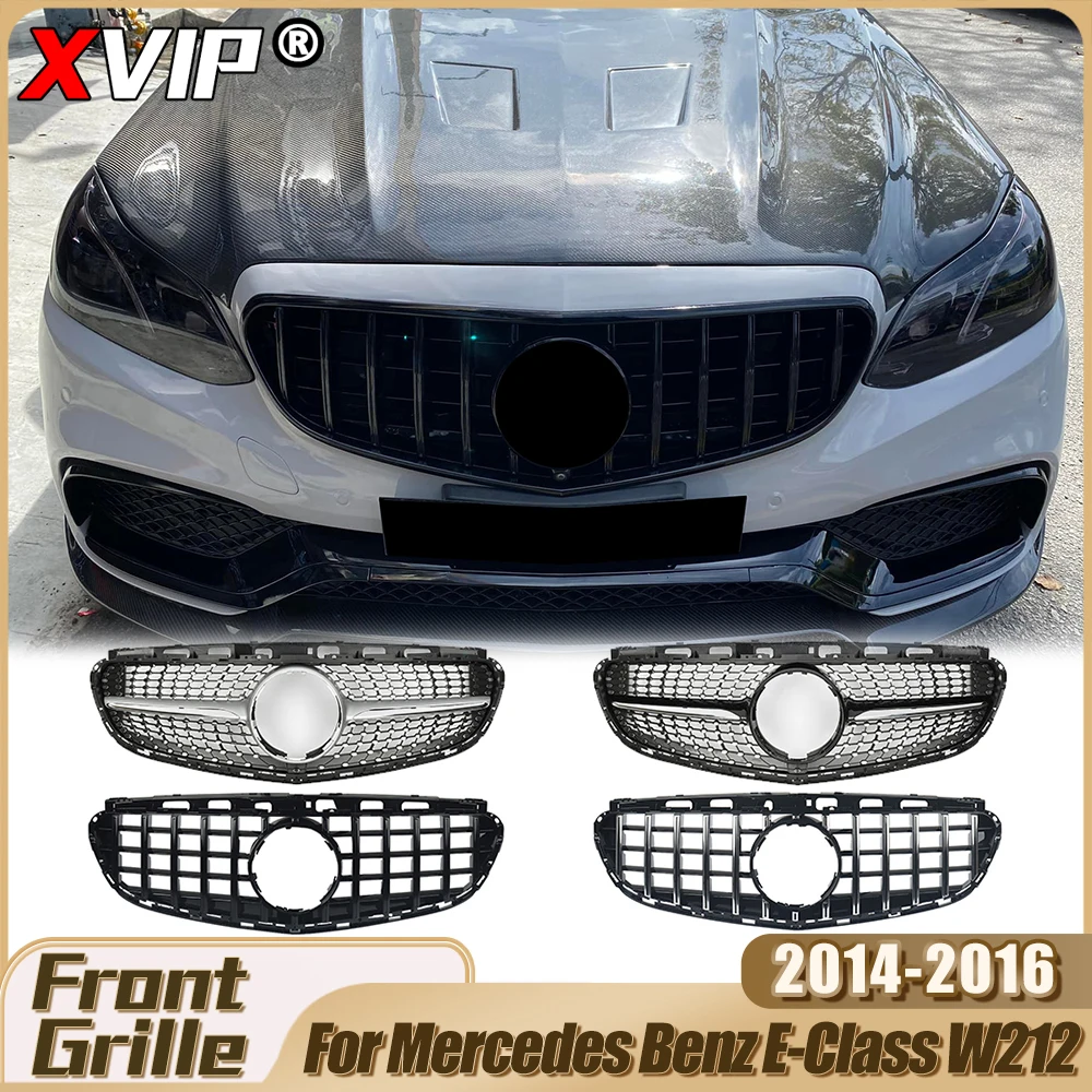 

XVIP Front Chrome Black Diamonds Style Bumper Grille For Mercedes Benz E-Class W212 E200 E250 E350 E500 2014-16 Mesh Accessories