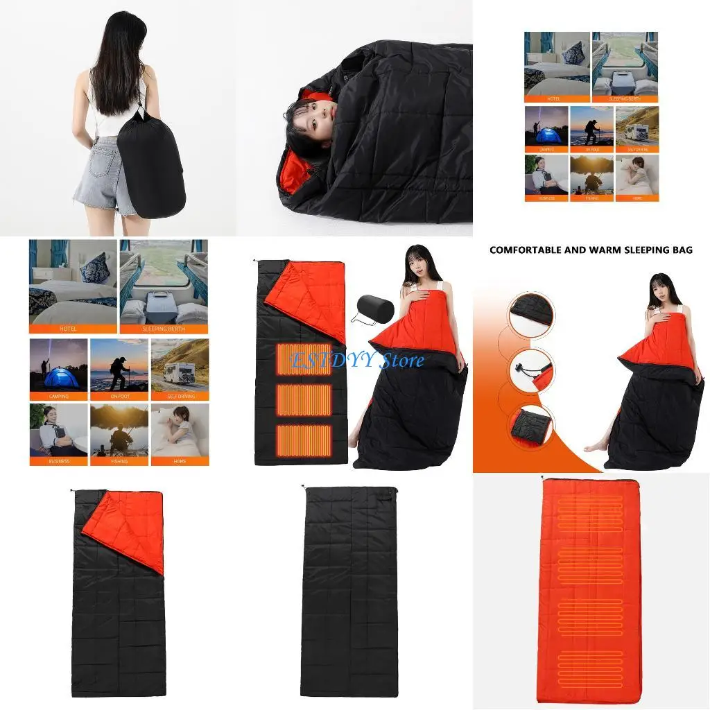 

G6DE Strong USB Heated Slumbering Bag Modifiable Warmth For Hiking Fishing Excursions