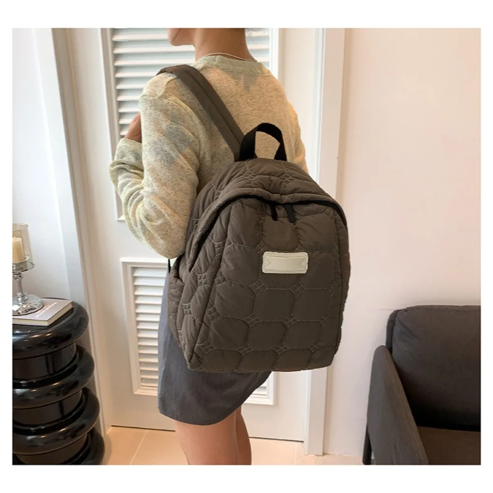 

Lightweight Canvas Backpack Bag Solid Color Soft Surface Casual Backpack School Bag